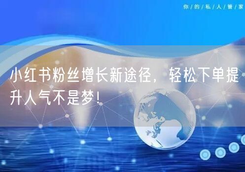 小红书粉丝增长新途径，轻松下单提升人气不是梦！