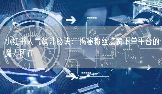 小红书人气飙升秘诀：揭秘粉丝点赞下单平台的魔力所在