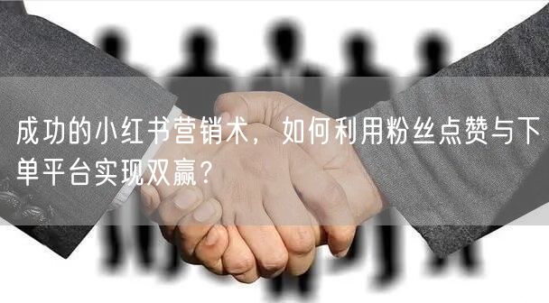 成功的小红书营销术，如何利用粉丝点赞与下单平台实现双赢？