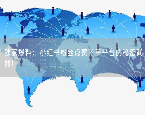 独家爆料：小红书粉丝点赞下单平台的秘密武器！