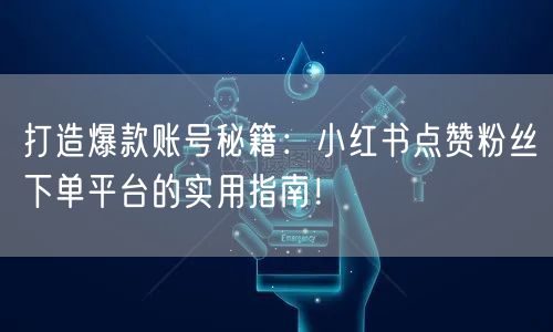打造爆款账号秘籍：小红书点赞粉丝下单平台的实用指南！