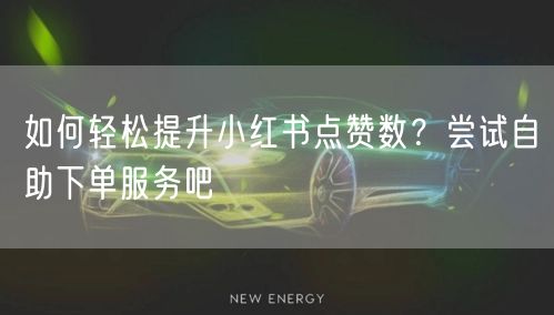 如何轻松提升小红书点赞数？尝试自助下单服务吧