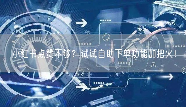 小红书点赞不够？试试自助下单功能加把火！
