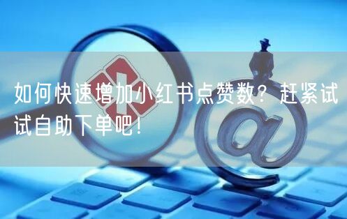 如何快速增加小红书点赞数？赶紧试试自助下单吧！