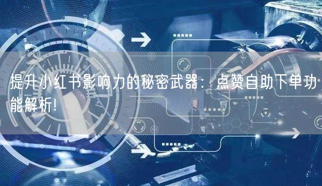 提升小红书影响力的秘密武器：点赞自助下单功能解析!