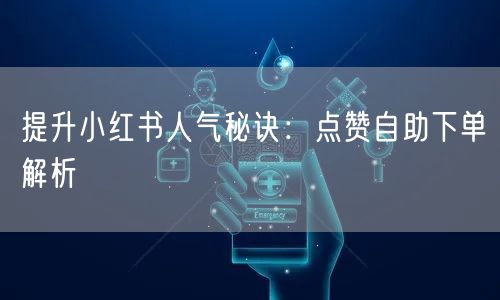 提升小红书人气秘诀：点赞自助下单解析