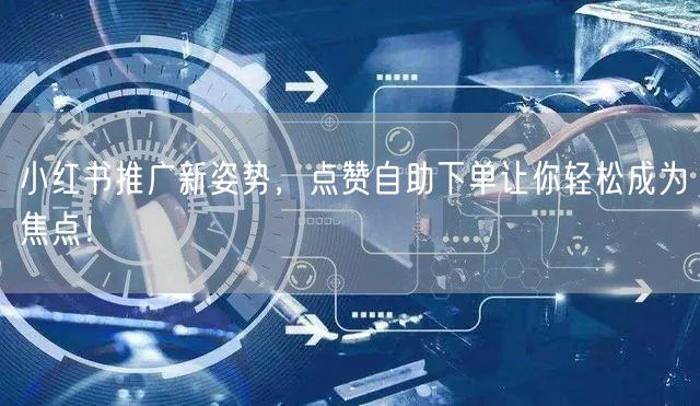 小红书推广新姿势，点赞自助下单让你轻松成为焦点！
