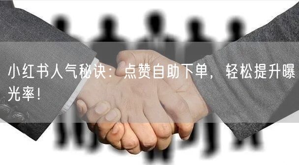 小红书人气秘诀：点赞自助下单，轻松提升曝光率！