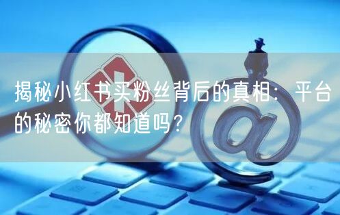 揭秘小红书买粉丝背后的真相：平台的秘密你都知道吗？