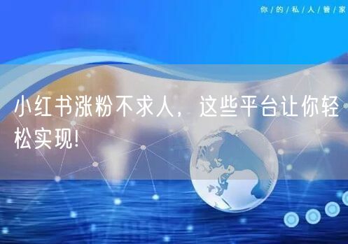 小红书涨粉不求人，这些平台让你轻松实现!