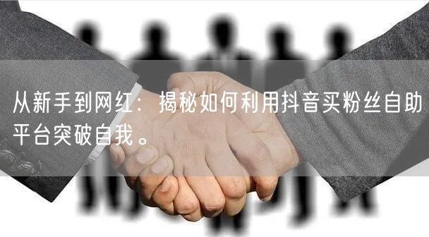 从新手到网红：揭秘如何利用抖音买粉丝自助平台突破自我。