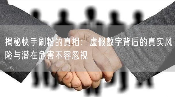 揭秘快手刷粉的真相：虚假数字背后的真实风险与潜在危害不容忽视