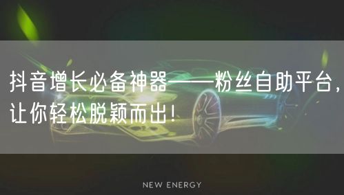 抖音增长必备神器——粉丝自助平台，让你轻松脱颖而出！