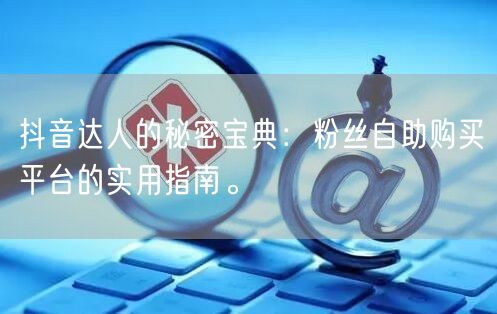 抖音达人的秘密宝典：粉丝自助购买平台的实用指南。