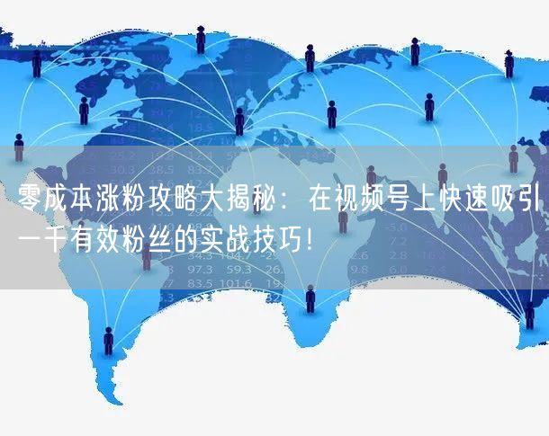 零成本涨粉攻略大揭秘：在视频号上快速吸引一千有效粉丝的实战技巧！