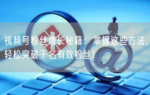 视频号粉丝增长秘籍：掌握这些方法，轻松突破千名有效粉丝！