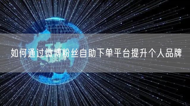 如何通过微博粉丝自助下单平台提升个人品牌
