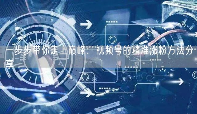 一步步带你走上巅峰：视频号的精准涨粉方法分享