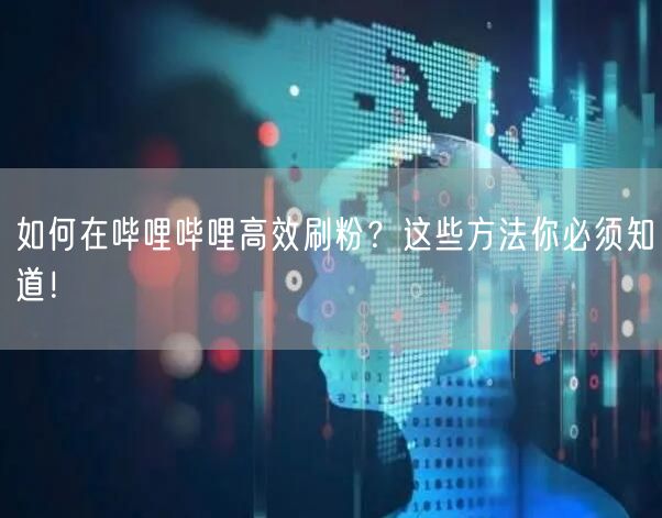 如何在哔哩哔哩高效刷粉？这些方法你必须知道！