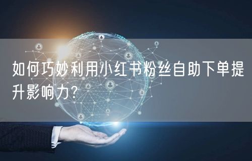 如何巧妙利用小红书粉丝自助下单提升影响力？