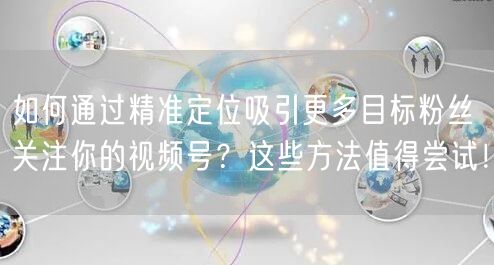如何通过精准定位吸引更多目标粉丝关注你的视频号？这些方法值得尝试！