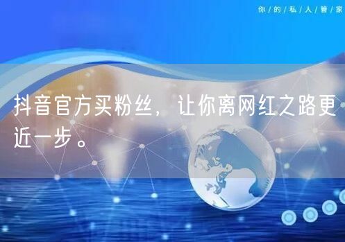 抖音官方买粉丝，让你离网红之路更近一步。