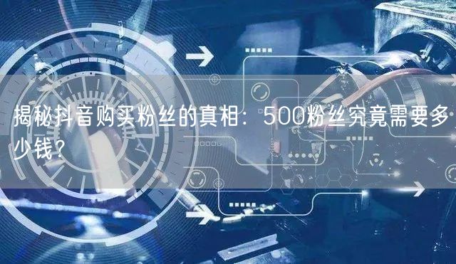 揭秘抖音购买粉丝的真相：500粉丝究竟需要多少钱？