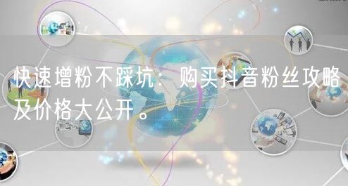 快速增粉不踩坑：购买抖音粉丝攻略及价格大公开。