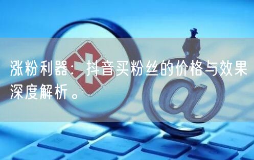 涨粉利器：抖音买粉丝的价格与效果深度解析。