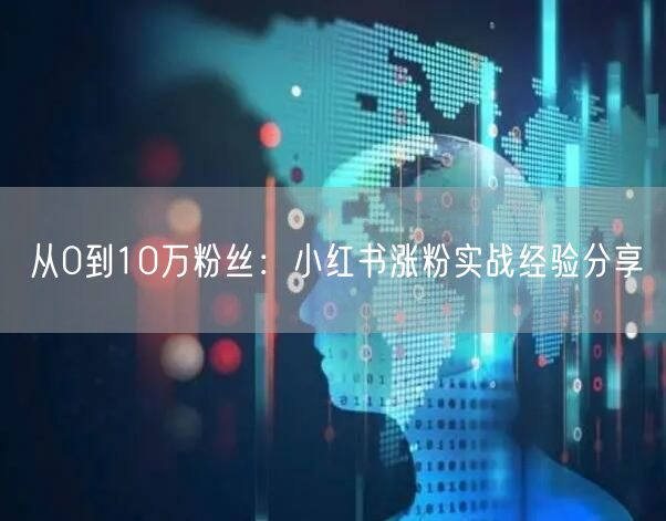 从0到10万粉丝：小红书涨粉实战经验分享