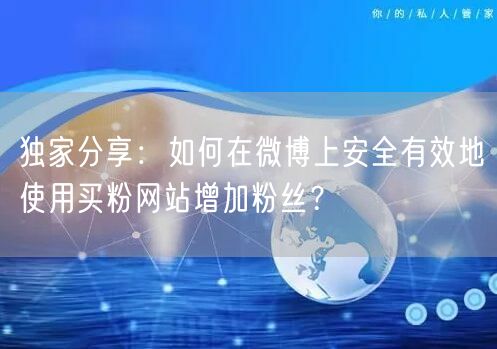独家分享：如何在微博上安全有效地使用买粉网站增加粉丝？