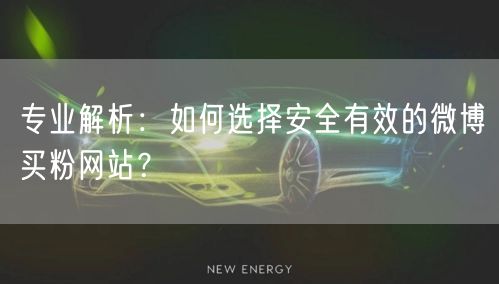 专业解析：如何选择安全有效的微博买粉网站？