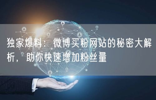 独家爆料：微博买粉网站的秘密大解析，助你快速增加粉丝量
