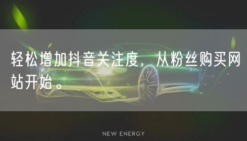 轻松增加抖音关注度，从粉丝购买网站开始。