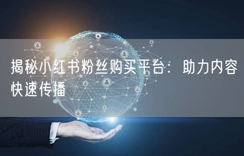 揭秘小红书粉丝购买平台：助力内容快速传播